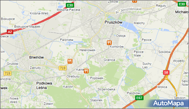mapa Nowa Wieś gmina Michałowice, Nowa Wieś gmina Michałowice na mapie Targeo