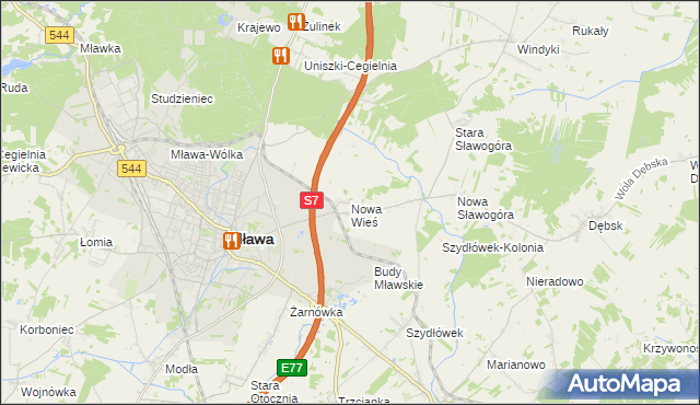 mapa Nowa Wieś gmina Szydłowo, Nowa Wieś gmina Szydłowo na mapie Targeo