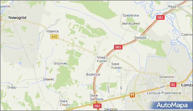 mapa Nowe Kupiski, Nowe Kupiski na mapie Targeo