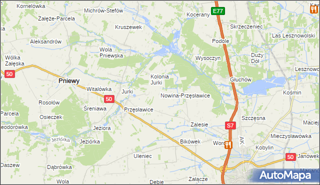 mapa Nowina-Przęsławice, Nowina-Przęsławice na mapie Targeo