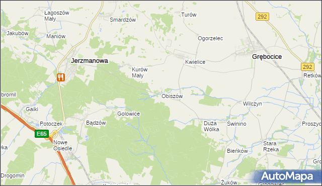 mapa Obiszów, Obiszów na mapie Targeo