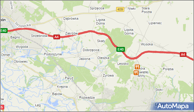 mapa Oleszka, Oleszka na mapie Targeo