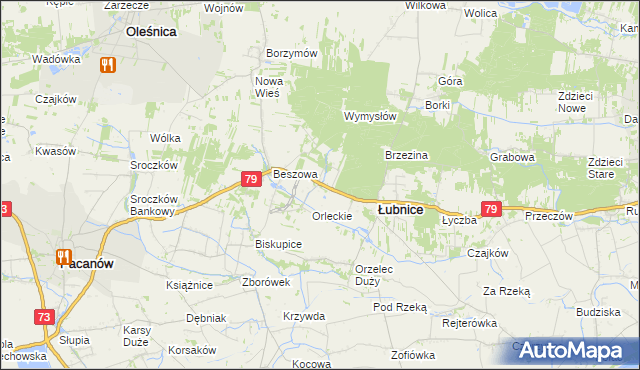 mapa Orzelec Mały, Orzelec Mały na mapie Targeo