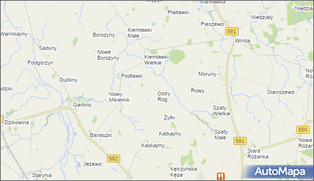 mapa Ostry Róg, Ostry Róg na mapie Targeo