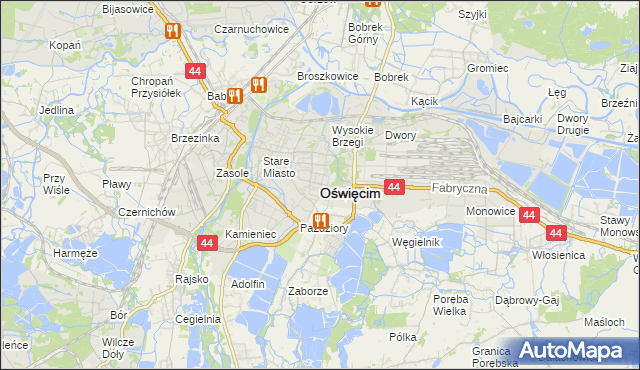 mapa Oświęcimia, Oświęcim na mapie Targeo