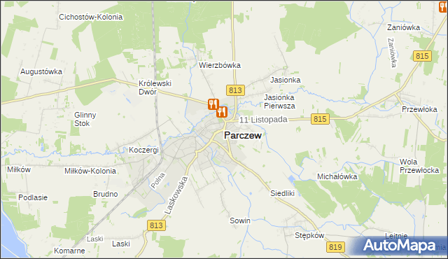 mapa Parczew, Parczew na mapie Targeo