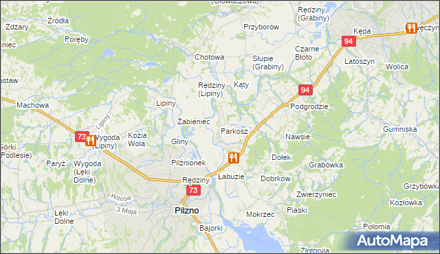 mapa Parkosz, Parkosz na mapie Targeo