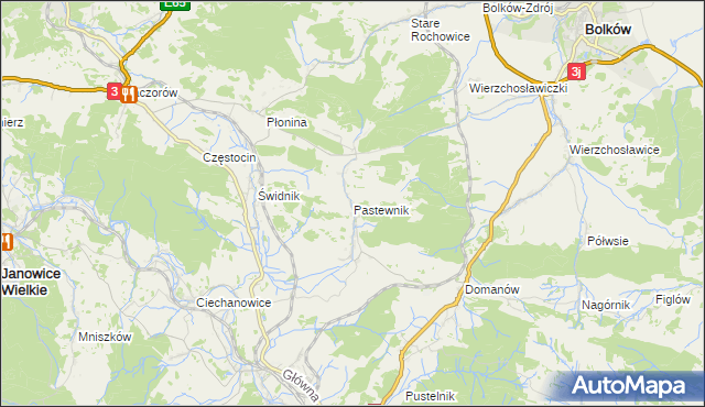 mapa Pastewnik gmina Marciszów, Pastewnik gmina Marciszów na mapie Targeo