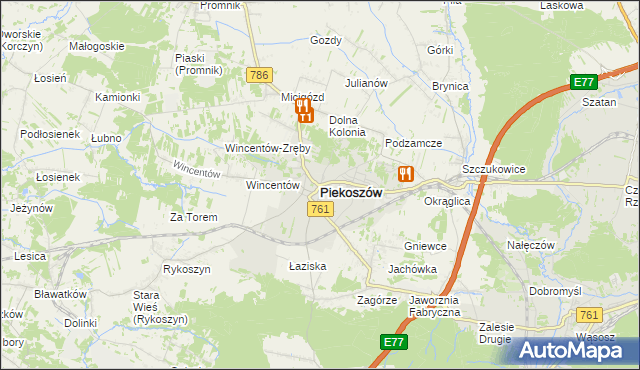 mapa Piekoszów, Piekoszów na mapie Targeo