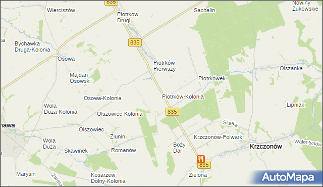 mapa Piotrków-Kolonia, Piotrków-Kolonia na mapie Targeo