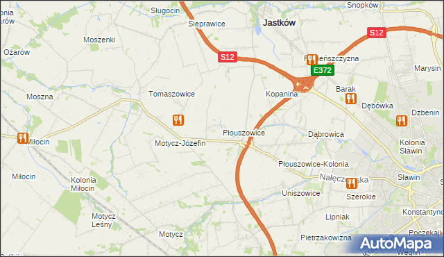 mapa Płouszowice, Płouszowice na mapie Targeo