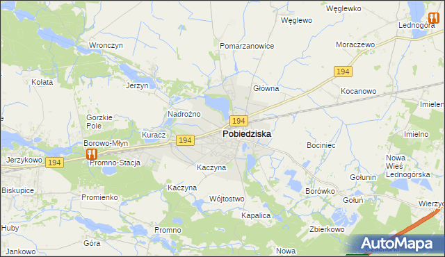 mapa Pobiedziska, Pobiedziska na mapie Targeo