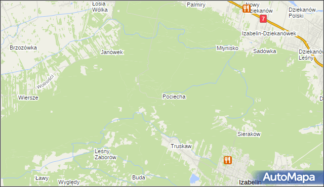 mapa Pociecha gmina Czosnów, Pociecha gmina Czosnów na mapie Targeo