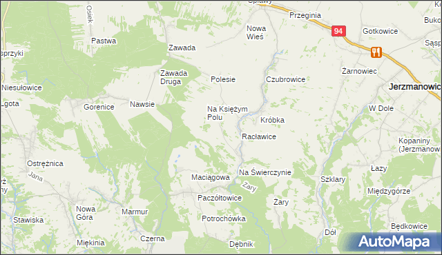 mapa Pod Skałą gmina Jerzmanowice-Przeginia, Pod Skałą gmina Jerzmanowice-Przeginia na mapie Targeo