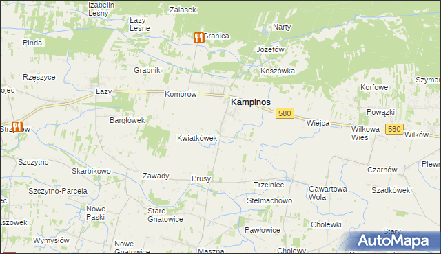 mapa Podkampinos, Podkampinos na mapie Targeo