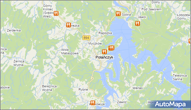 mapa Polańczyk, Polańczyk na mapie Targeo