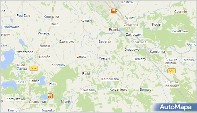mapa Pręczki, Pręczki na mapie Targeo
