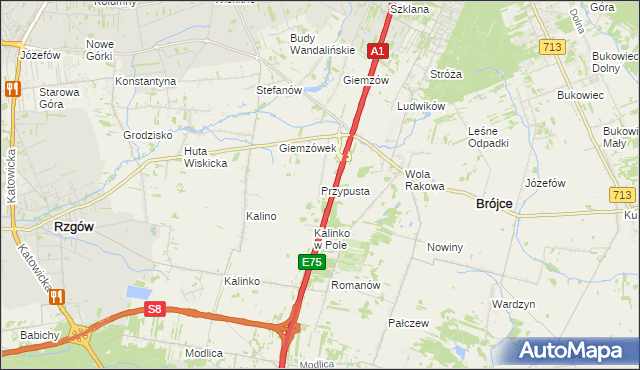 mapa Przypusta, Przypusta na mapie Targeo