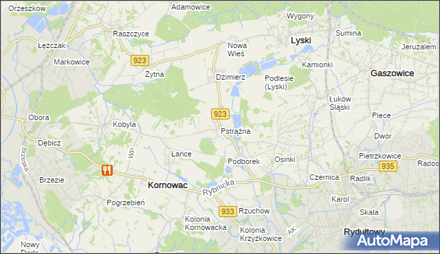 mapa Pstrążna, Pstrążna na mapie Targeo