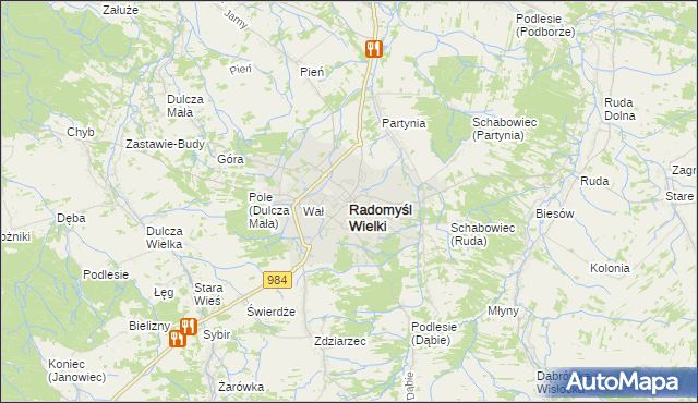 mapa Radomyśl Wielki, Radomyśl Wielki na mapie Targeo