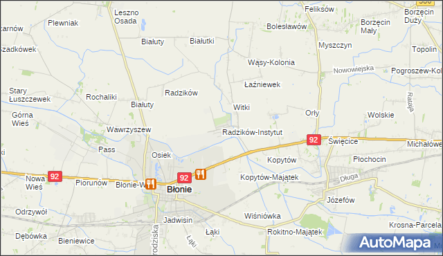mapa Radzików-Instytut, Radzików-Instytut na mapie Targeo