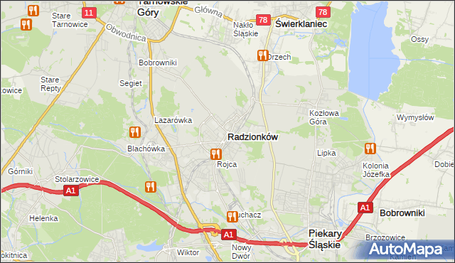 mapa Radzionków, Radzionków na mapie Targeo