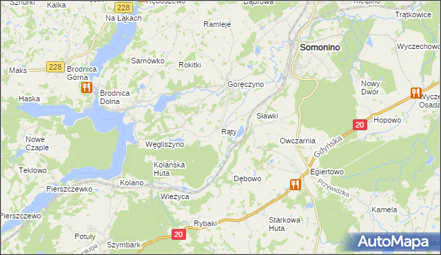 mapa Rąty, Rąty na mapie Targeo