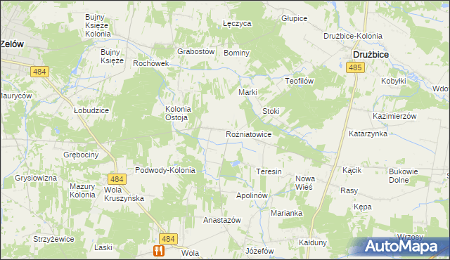 mapa Rożniatowice, Rożniatowice na mapie Targeo