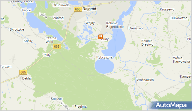 mapa Rybczyzna, Rybczyzna na mapie Targeo
