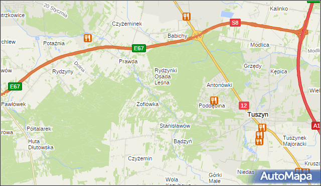 mapa Rydzynki, Rydzynki na mapie Targeo