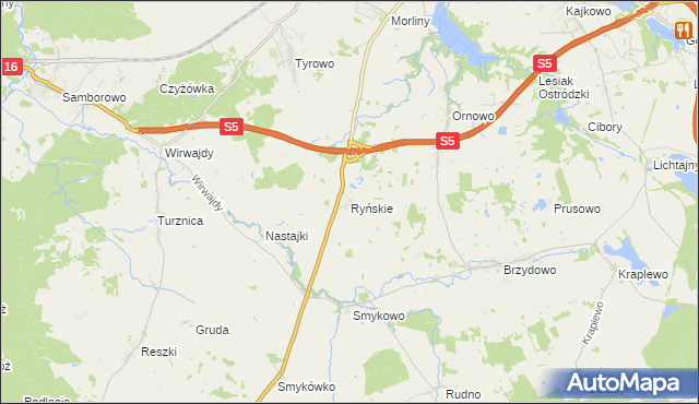 mapa Ryńskie, Ryńskie na mapie Targeo
