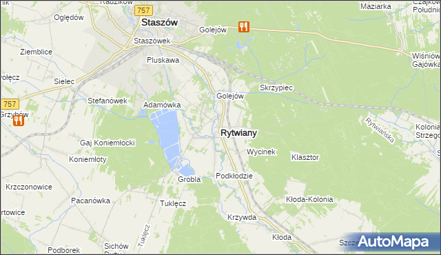 mapa Rytwiany, Rytwiany na mapie Targeo