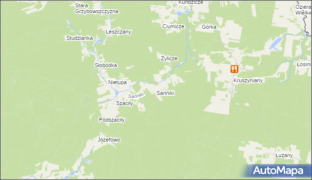 mapa Sanniki gmina Krynki, Sanniki gmina Krynki na mapie Targeo