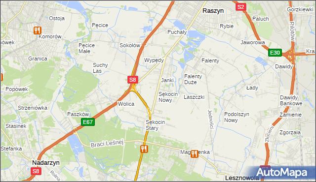 mapa Sękocin Nowy, Sękocin Nowy na mapie Targeo