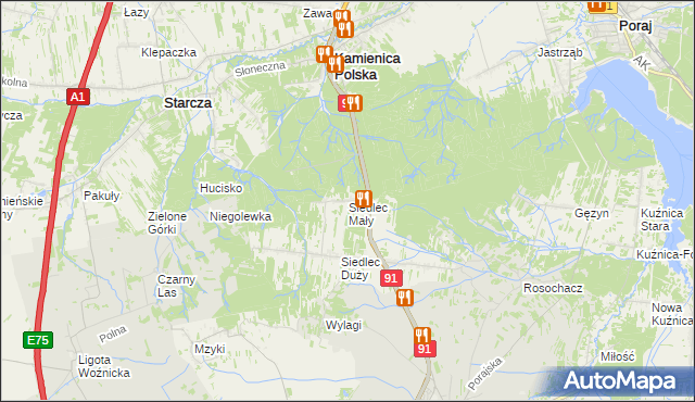 mapa Siedlec Mały, Siedlec Mały na mapie Targeo