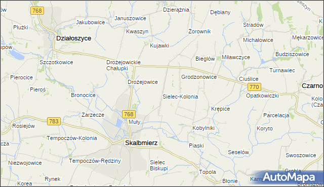 mapa Sielec-Kolonia, Sielec-Kolonia na mapie Targeo