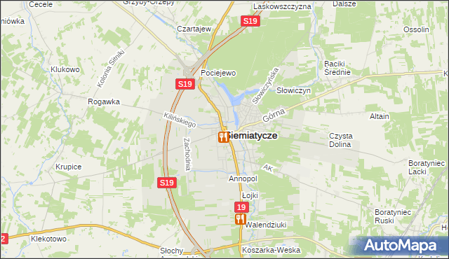 mapa Siemiatycze, Siemiatycze na mapie Targeo