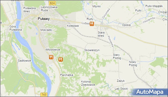 mapa Skowieszyn, Skowieszyn na mapie Targeo