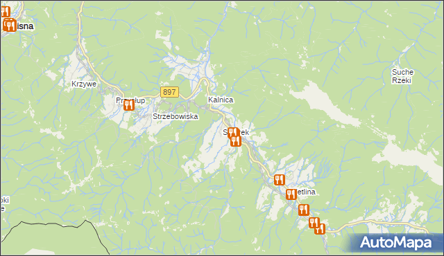 mapa Smerek, Smerek na mapie Targeo