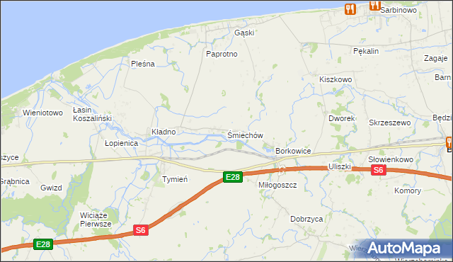 mapa Śmiechów, Śmiechów na mapie Targeo