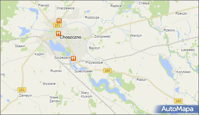 mapa Smoleń gmina Choszczno, Smoleń gmina Choszczno na mapie Targeo