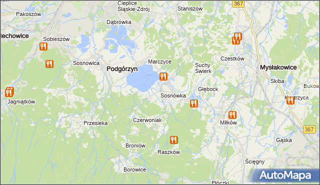mapa Sosnówka gmina Podgórzyn, Sosnówka gmina Podgórzyn na mapie Targeo