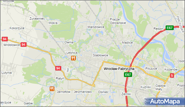 mapa Stabłowice, Stabłowice na mapie Targeo