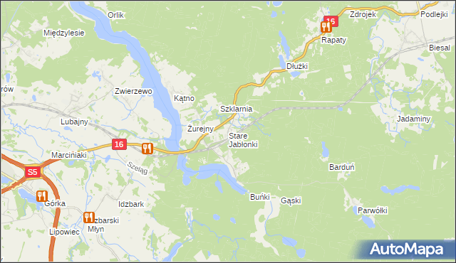 mapa Stare Jabłonki, Stare Jabłonki na mapie Targeo