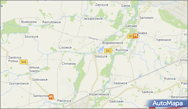 mapa Stoszyce, Stoszyce na mapie Targeo
