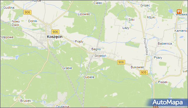 mapa Strzebiń, Strzebiń na mapie Targeo