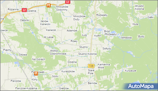 mapa Stużno, Stużno na mapie Targeo