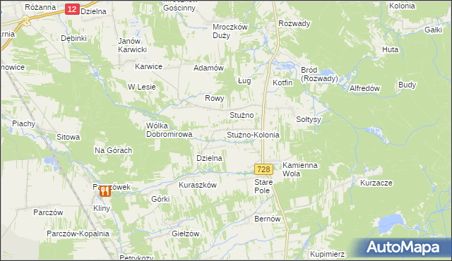 mapa Stużno-Kolonia, Stużno-Kolonia na mapie Targeo