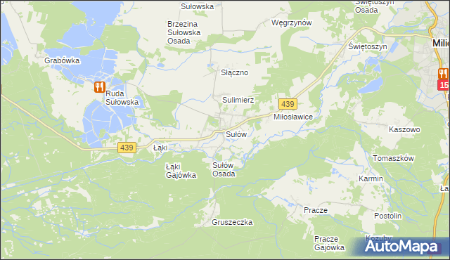 mapa Sułów gmina Milicz, Sułów gmina Milicz na mapie Targeo