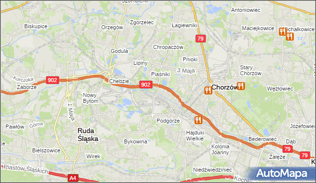 mapa Świętochłowice, Świętochłowice na mapie Targeo